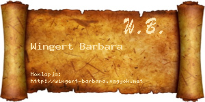 Wingert Barbara névjegykártya